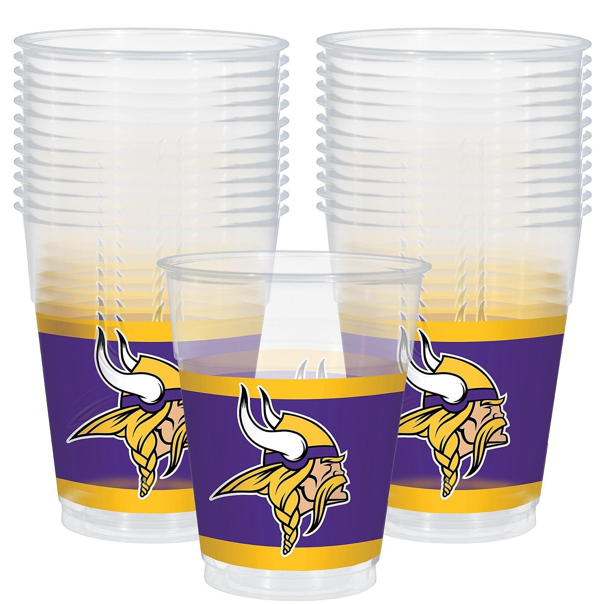 Minnesota Vikings Party Supplies Pack for 18 Guests - Kit Includes Plates, Napkins, Table Cover, Cups, Cutlery, Serving Bowl, Banner Decoration & Centerpiece